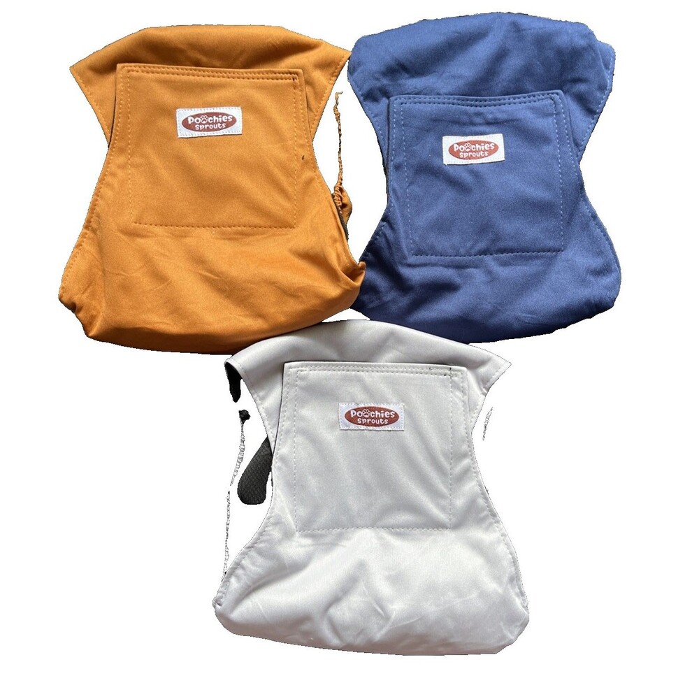 3 pack Poochie Sprouts Reusable Dog Diapers Sz Medium